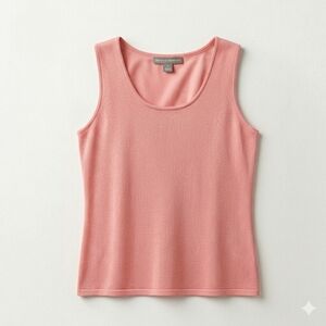 Beechers Brook Pink Knit Shell Tank Top XL Coquette Office Layering Soft